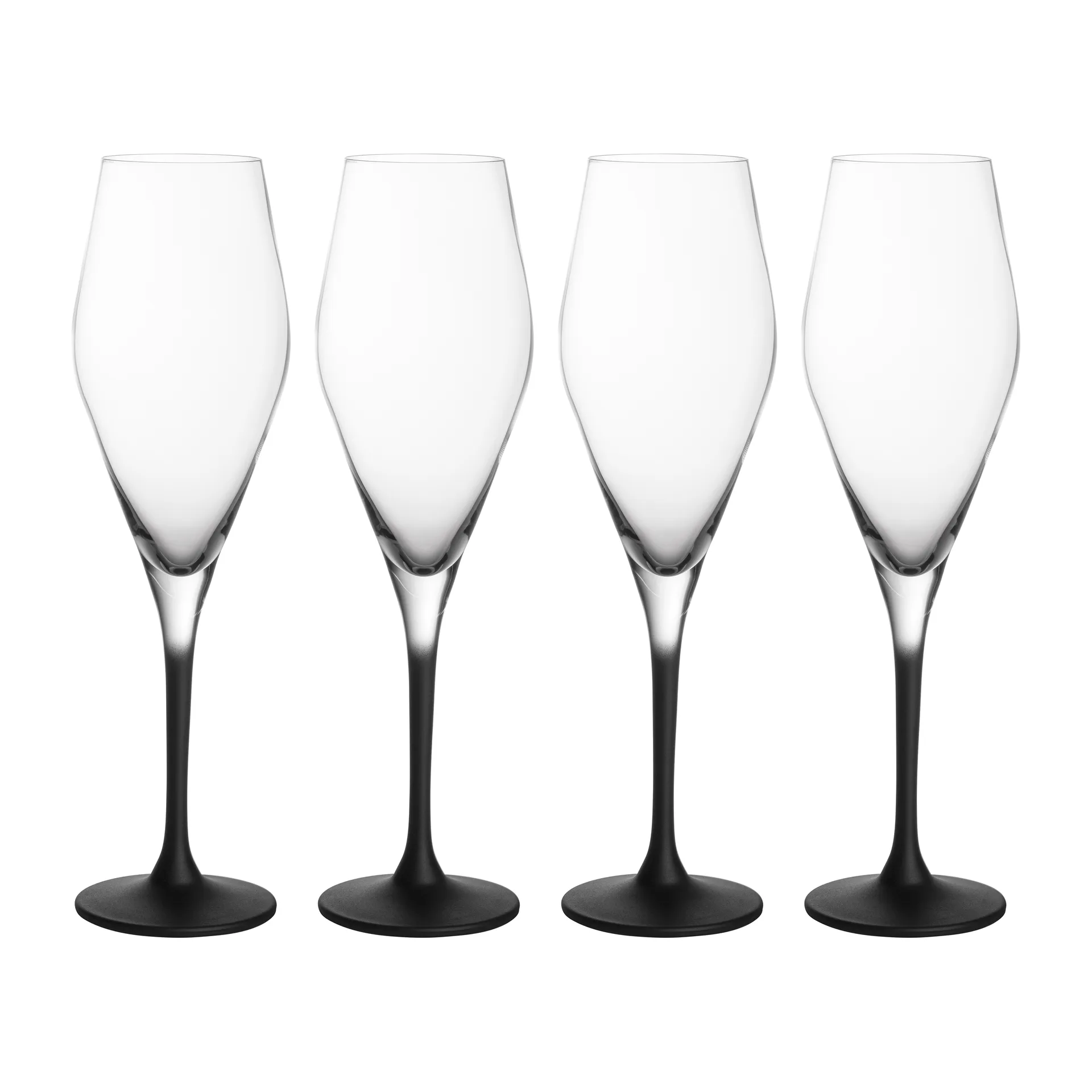 Manufacture Rock Champagnerglas 26cl 4er Pack, Klar-schwarz Villeroy & Boch
