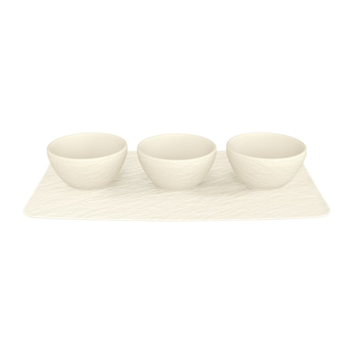 Manufacture Rock Dippschale 3 st mit Tablett - Blanc - Villeroy & Boch