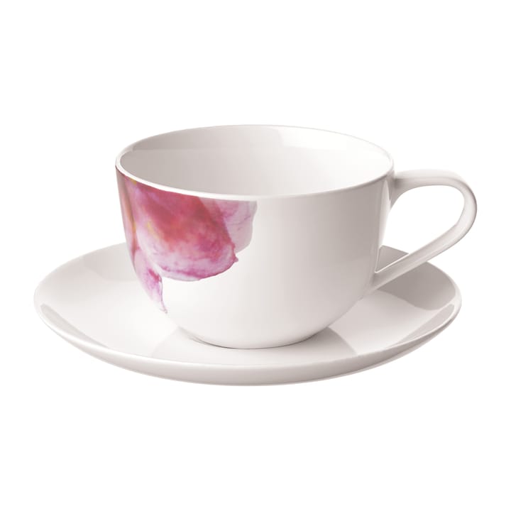 Rose Garden Tasse mit Untertasse - Weiß - Villeroy & Boch