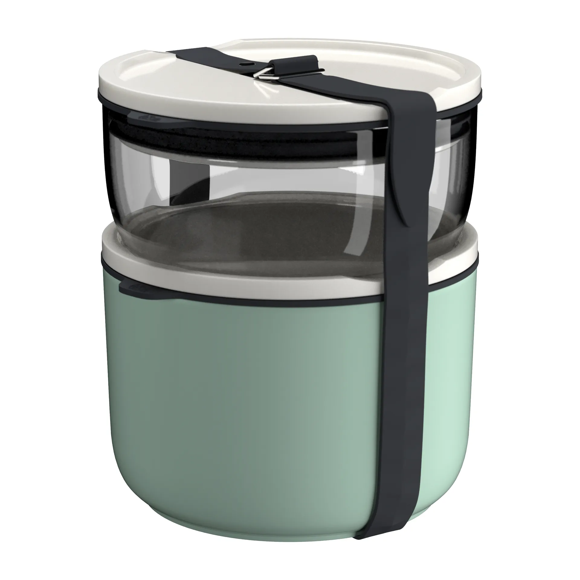 To Go & To Stay Brotdose rund Set, Grün-weiß-klar Villeroy & Boch