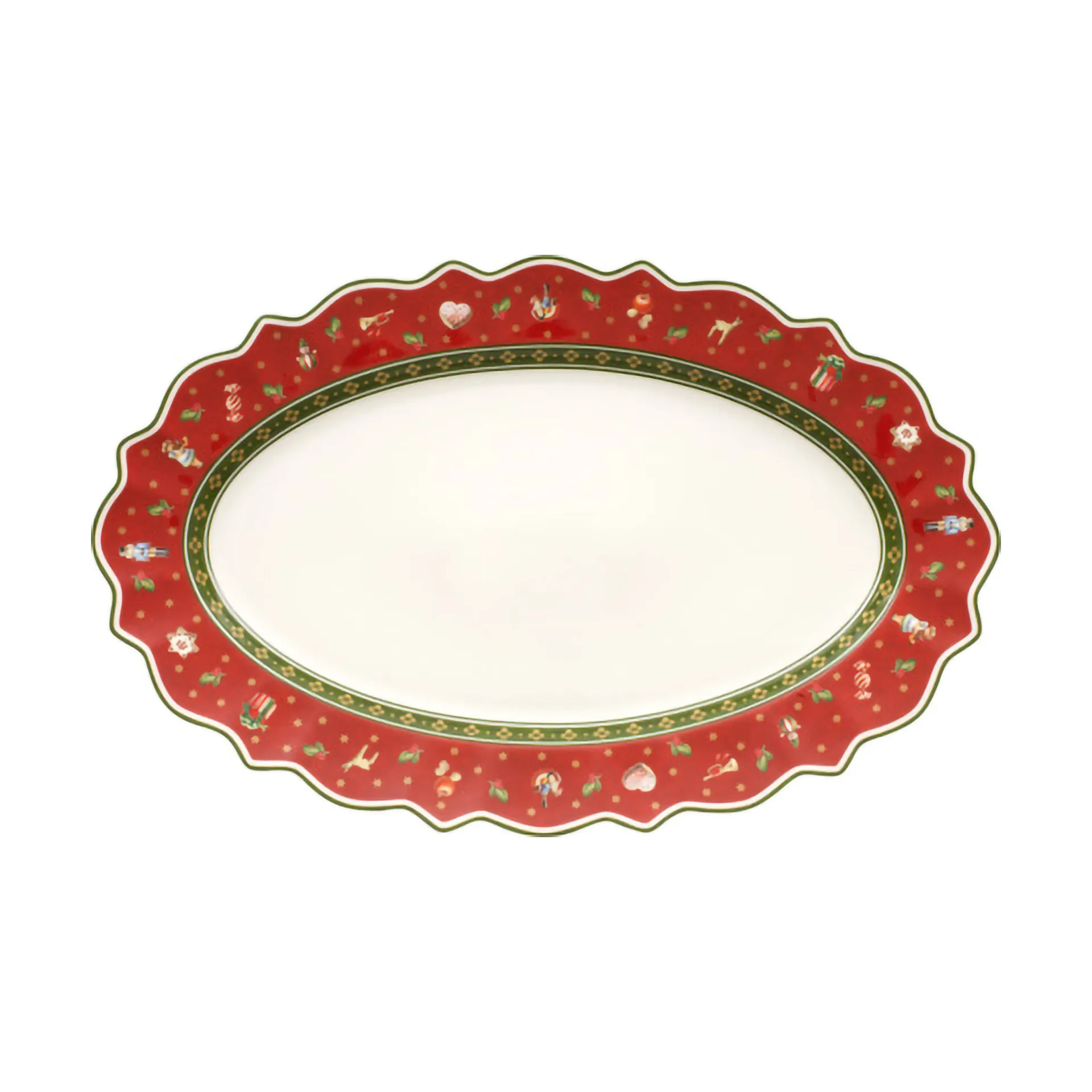 Toy´s Delight Servierplatte oval 31x50 cm, Weiß-rot Villeroy & Boch