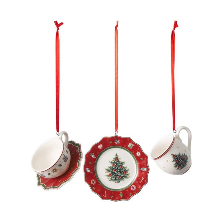 Toy's Delight Weihnachtsbaumshänge Serviceset 3 Teile - Weiß-rot - Villeroy & Boch
