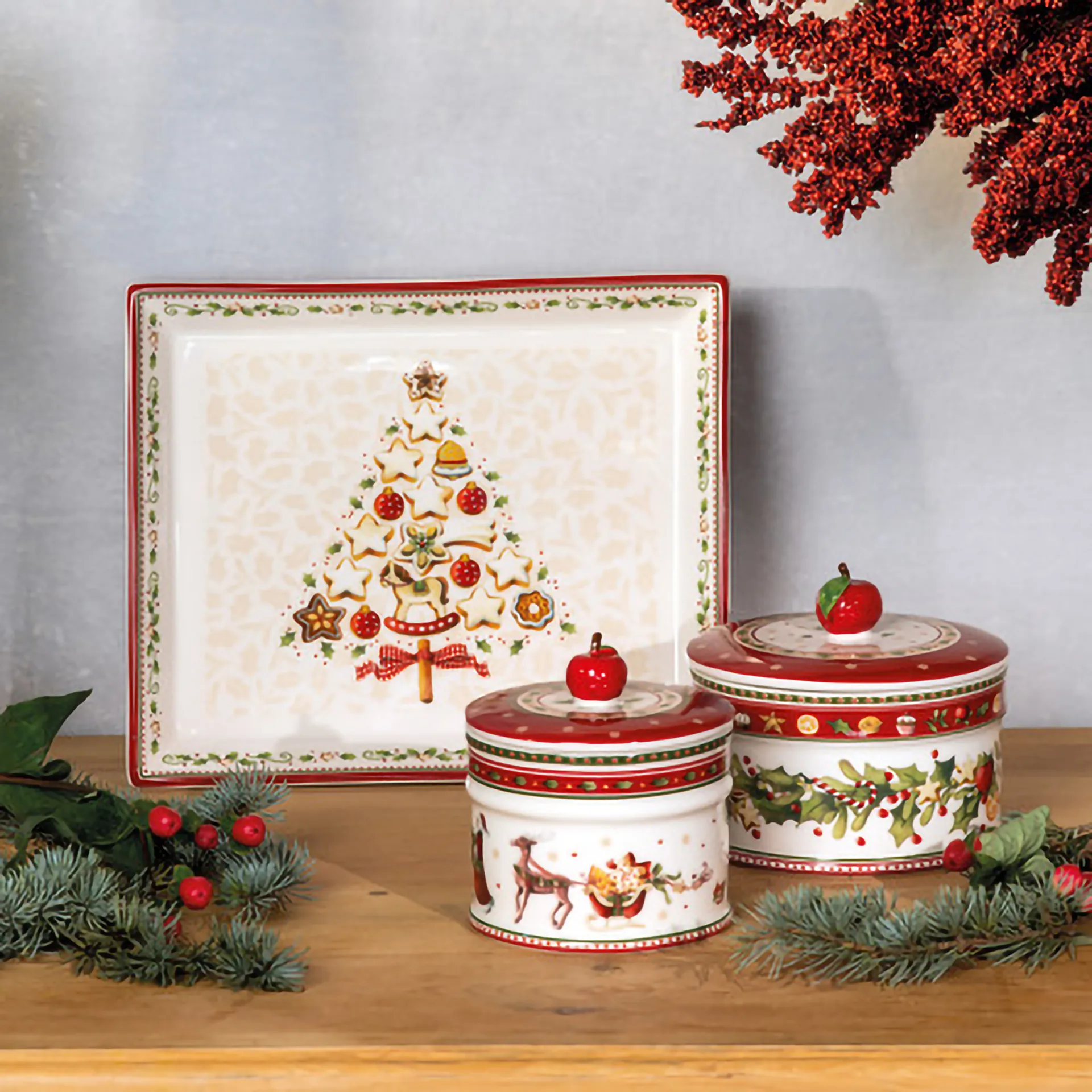 Winter Bakery Keksdose M 0,55 L, Weiß-rot Villeroy & Boch