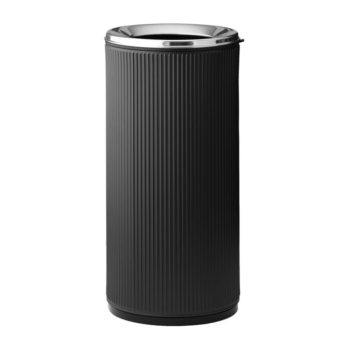 Vipp18 Papierkorb mit Rand 22 l - Black-stainless steel - Vipp
