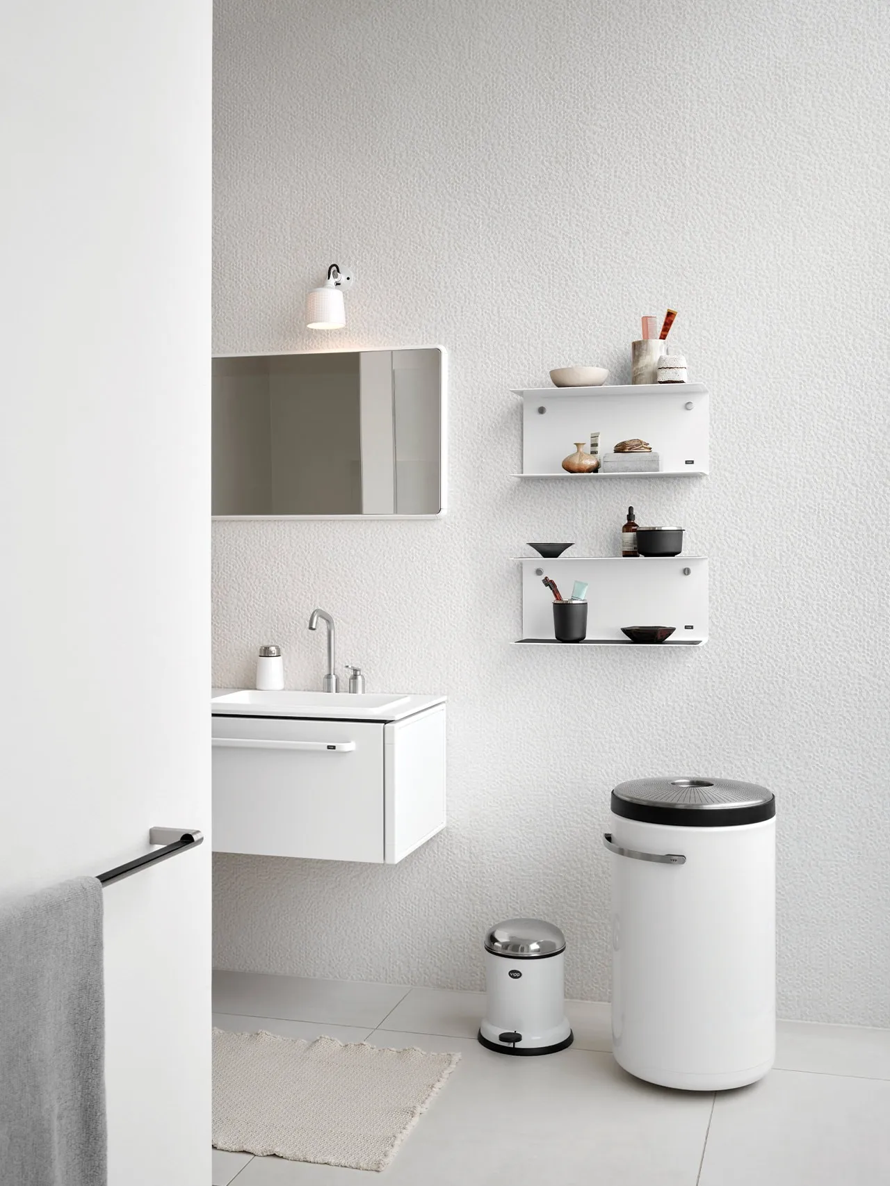 Vipp441 Wäschekorb Ø39x69 cm, Glossy white Vipp