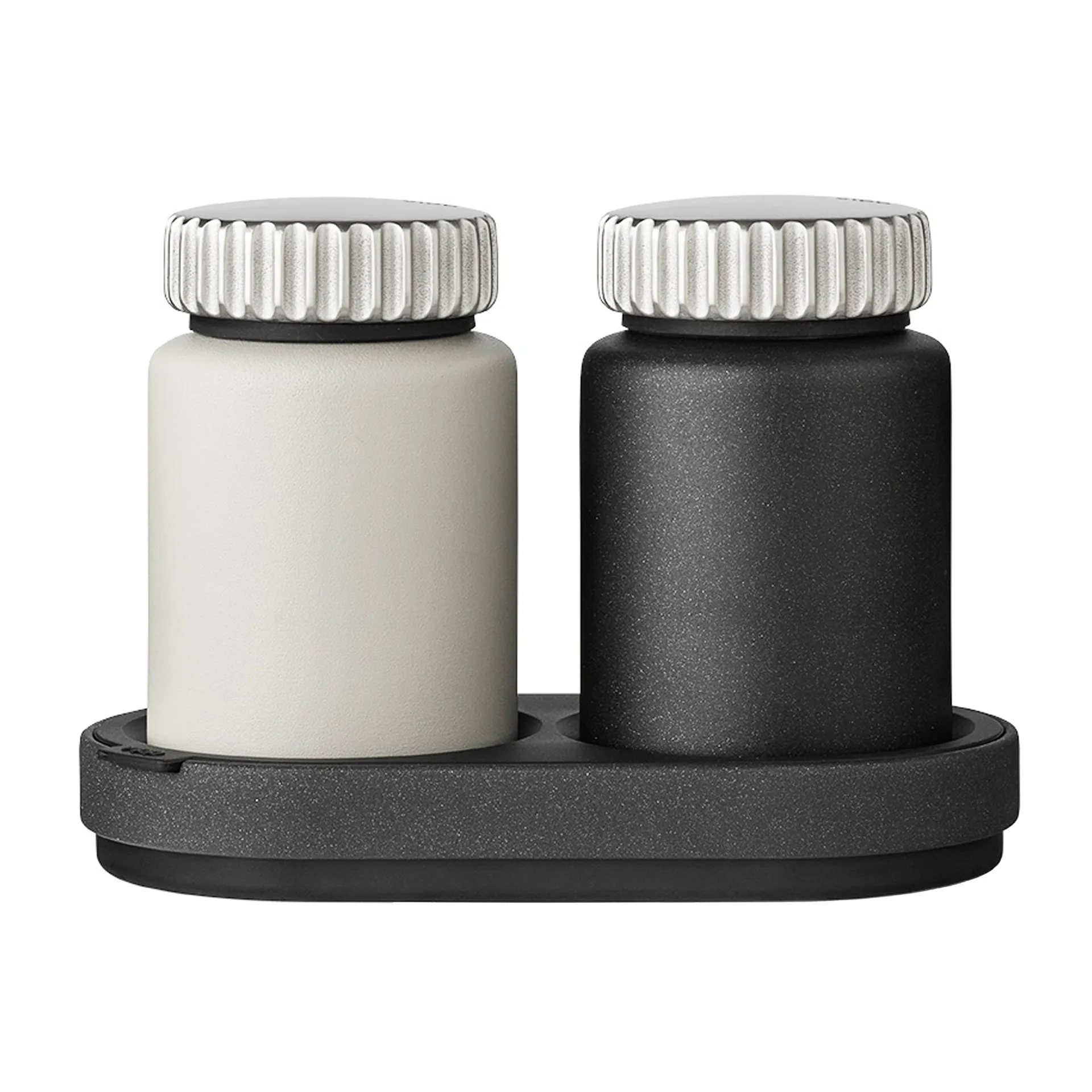 Vipp623 Salz- & Pfeffermühle Set mit Halter, Grey-black Vipp