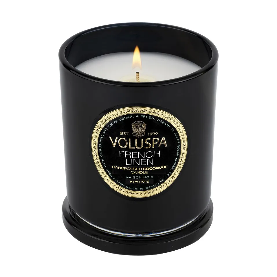 Classic Maison Noir Duftkerze 60 Stunden, French Linen Voluspa