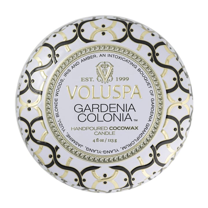 Maison Blanc Mini Tin Duftkerze 25 Stunden, Gardenia Colonia Voluspa