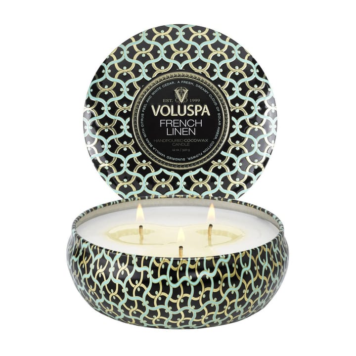 Maison Noir 3-wick Tin Duftkerze 40 Stunden - French Linen - Voluspa