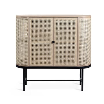 Be My Guest Sideboard - Rattan, Eiche weiß geölt, Stahlgestell schwarz - Warm Nordic