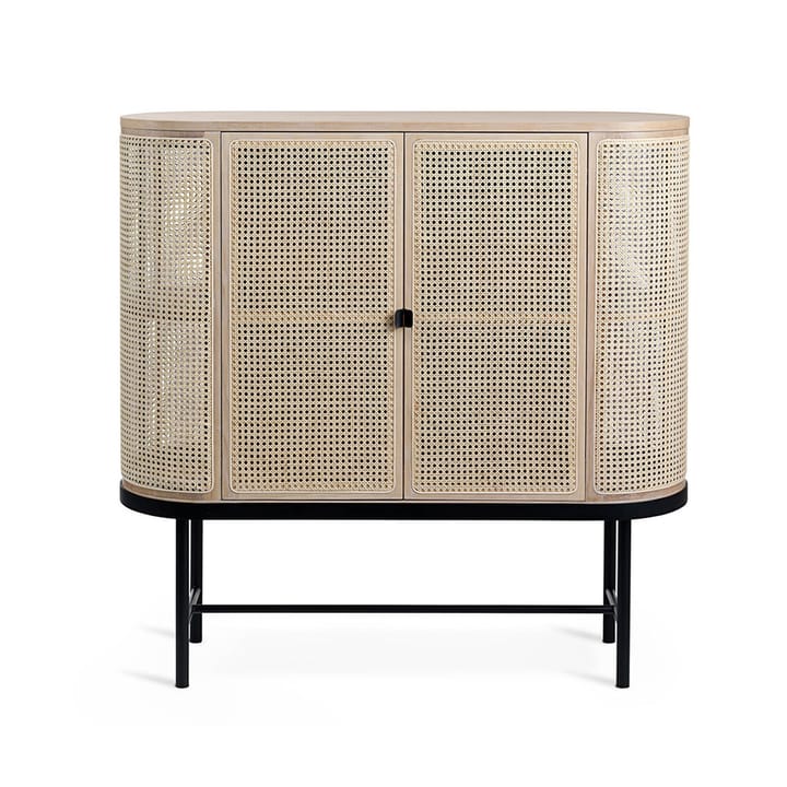 Be My Guest Sideboard - Rattan, Eiche weiß geölt, Stahlgestell schwarz - Warm Nordic