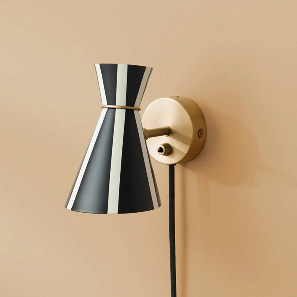 Bloom Wandleuchte, Black noir/warm white, stripe Warm Nordic