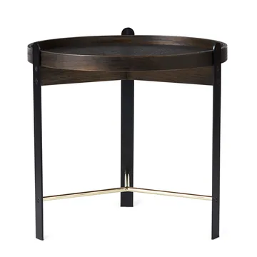 Compose Couchtisch Ø50cm mit Messinggestell - Smoked oak - Warm Nordic