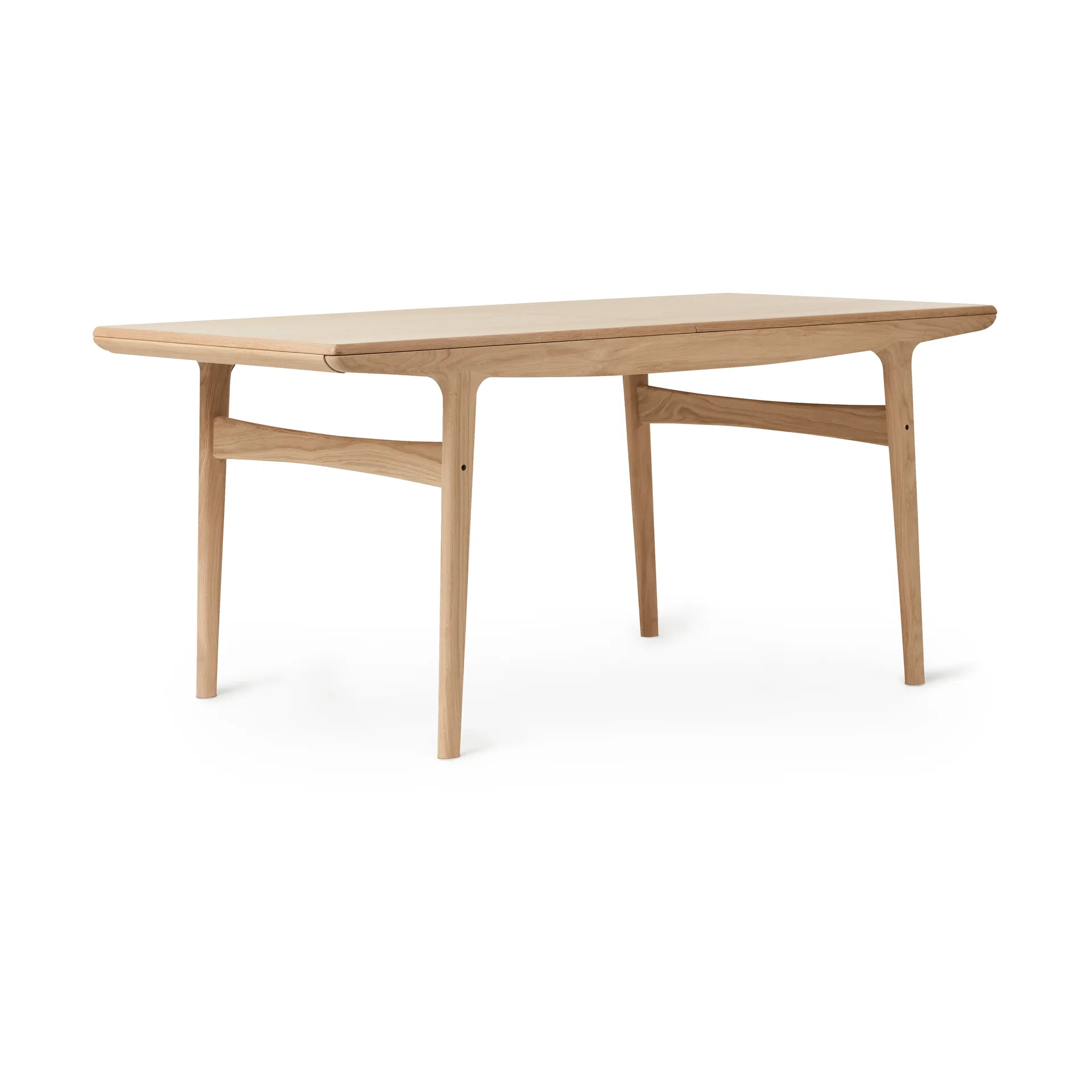 Evermore Esstisch inkl. 2 Einlegeplatten á 45 cm, Natürliches Eichenholz, 160 cm Warm Nordic