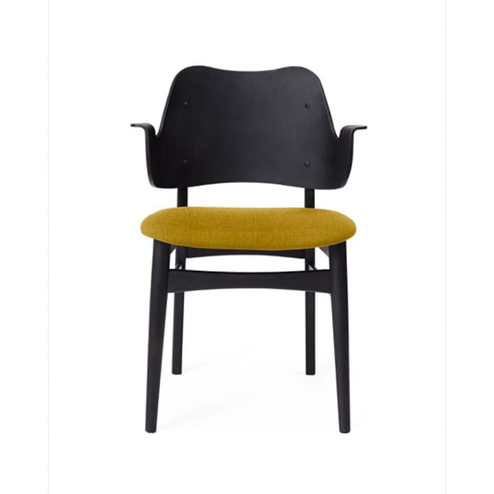 Gesture Stuhl, Textilsitz - Yellow-Buchengestell schwarz lackiert - Warm Nordic