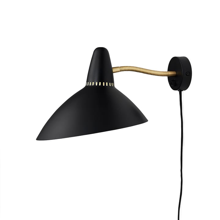 Lightsome Wandleuchte - Black noir, Messingdetail - Warm Nordic