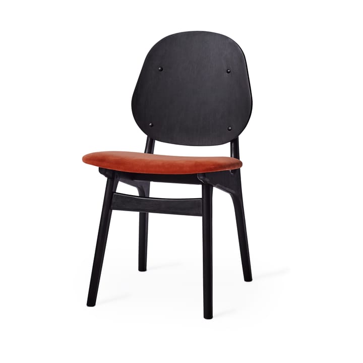 Noble Stuhl - Stoff brick red, Buchengestell schwarz lackiert - Warm Nordic