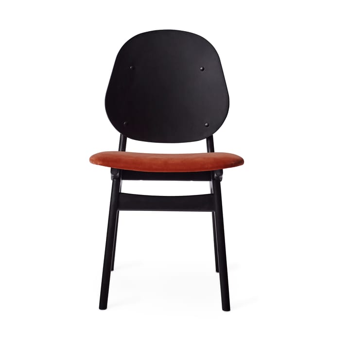 Noble Stuhl - Stoff brick red, Buchengestell schwarz lackiert - Warm Nordic