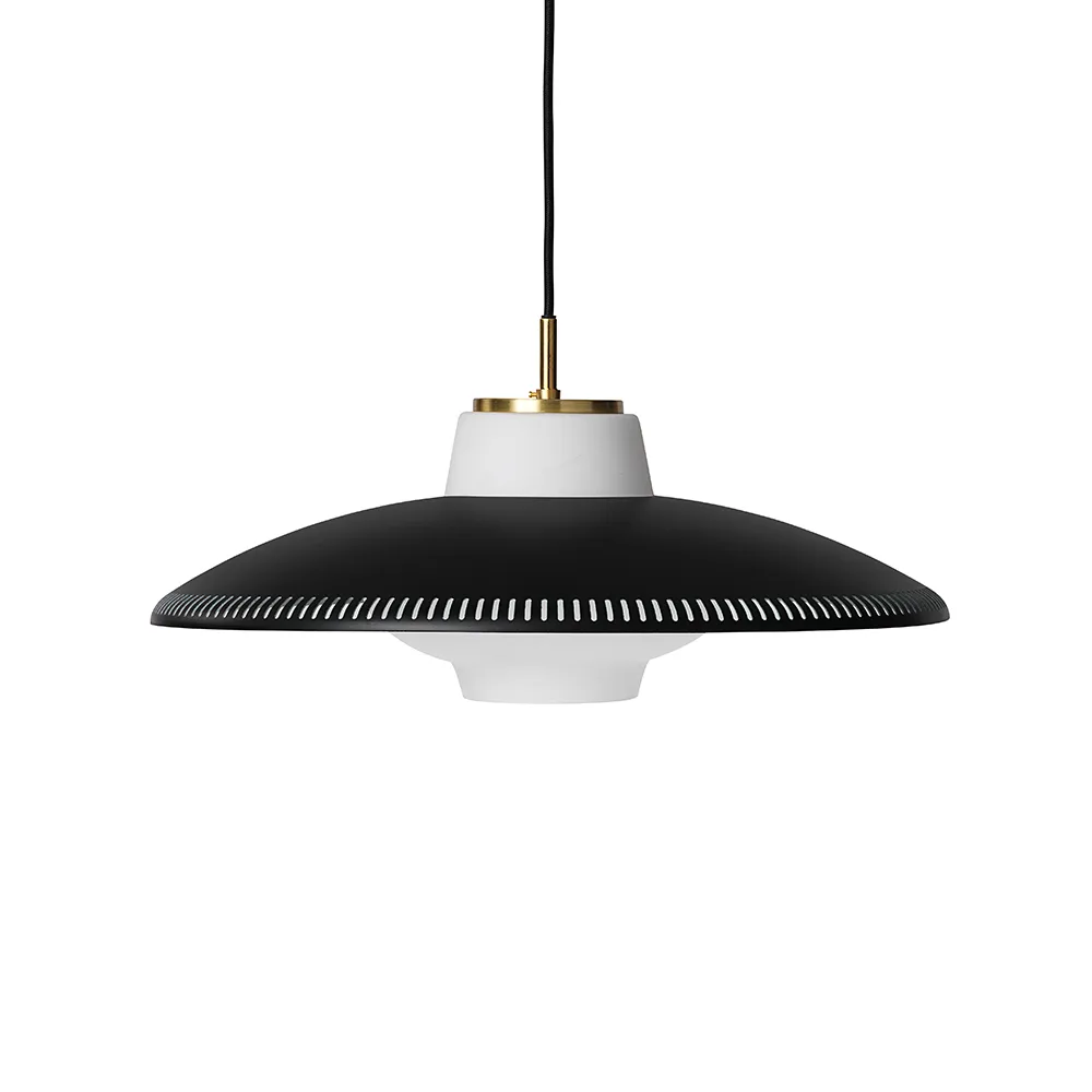 Opal Shade Pendelleuchte, Black noir, Opal sandgestrahlt Warm Nordic
