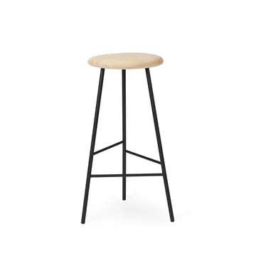 Pebble Barhocker - Esche geölt, h.75, Gestell schwarz - Warm Nordic
