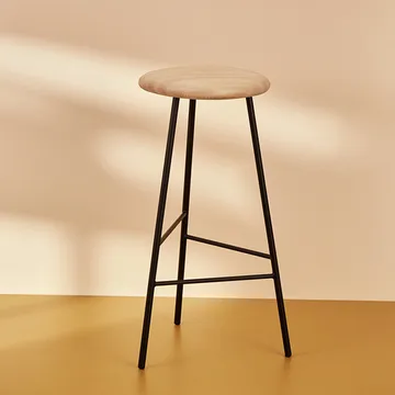 Pebble Barhocker - Esche geölt, h.75, Gestell schwarz - Warm Nordic