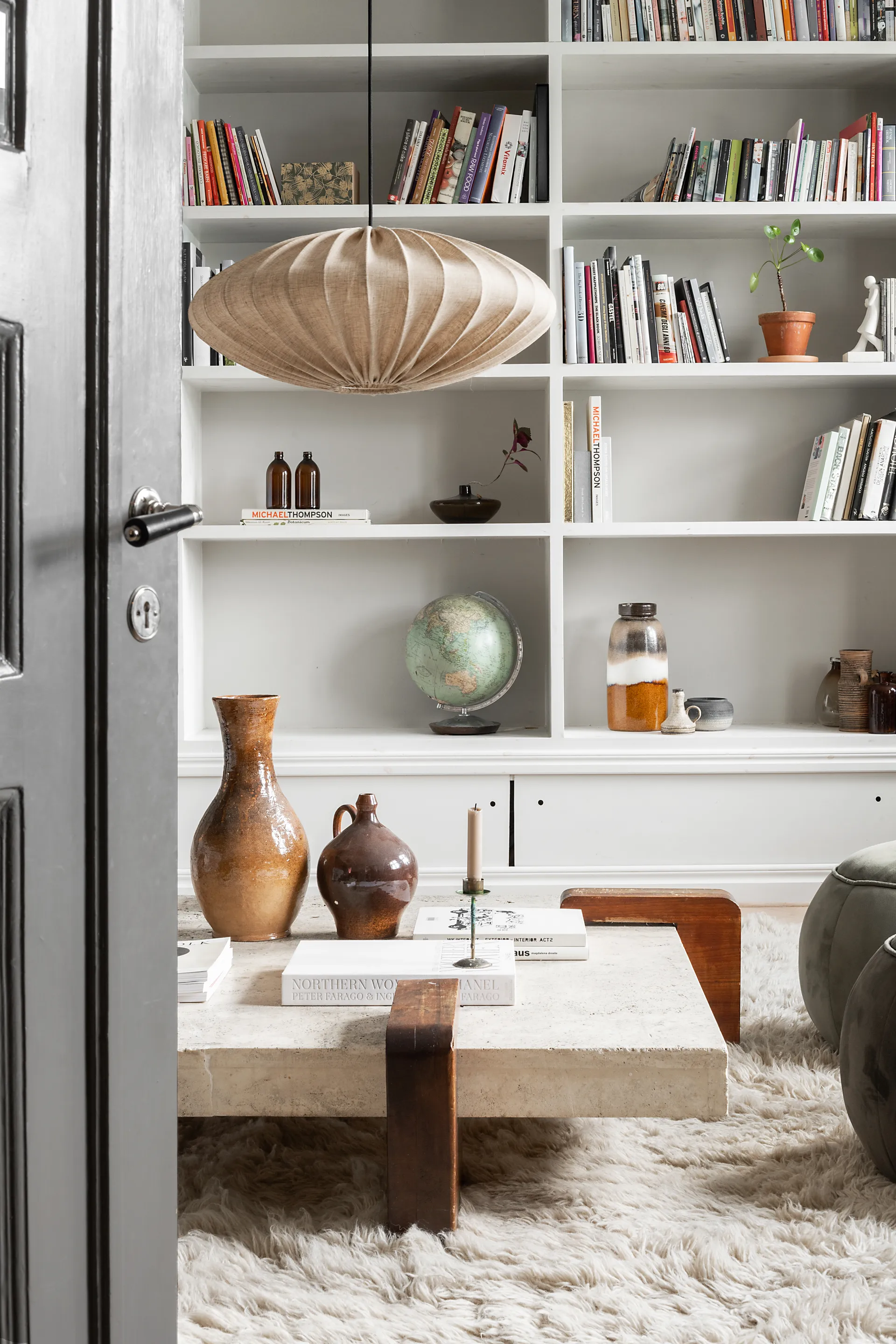 Ellipse Lampenschirm 65cm Leinen, Sand Watt & Veke