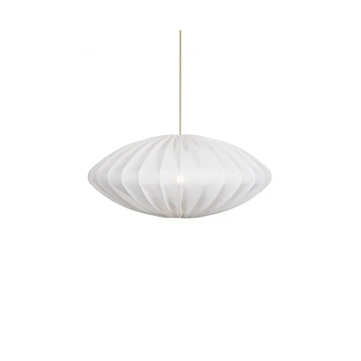 Ellipse Leinen Pendelleuchte Ø80 cm, Weiß Watt & Veke
