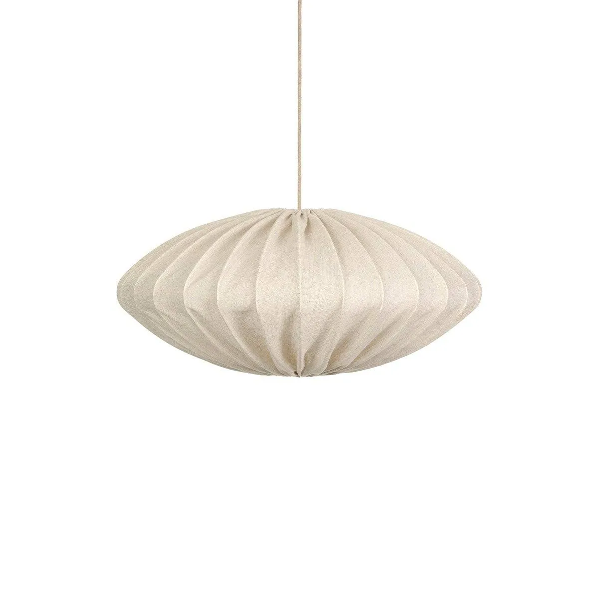 Ellipse Leuchtenschirm Leinen 80 cm, Natur Watt & Veke
