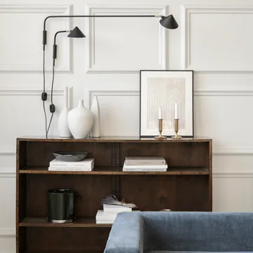 Kelly Wandleuchte kurzer Arm - Schwarz-gold - Watt & Veke