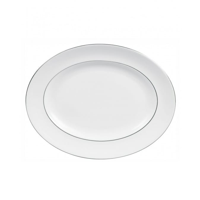 Vera Wang Blanc Sur Blanc ovaler Servierteller, 35cm Wedgwood