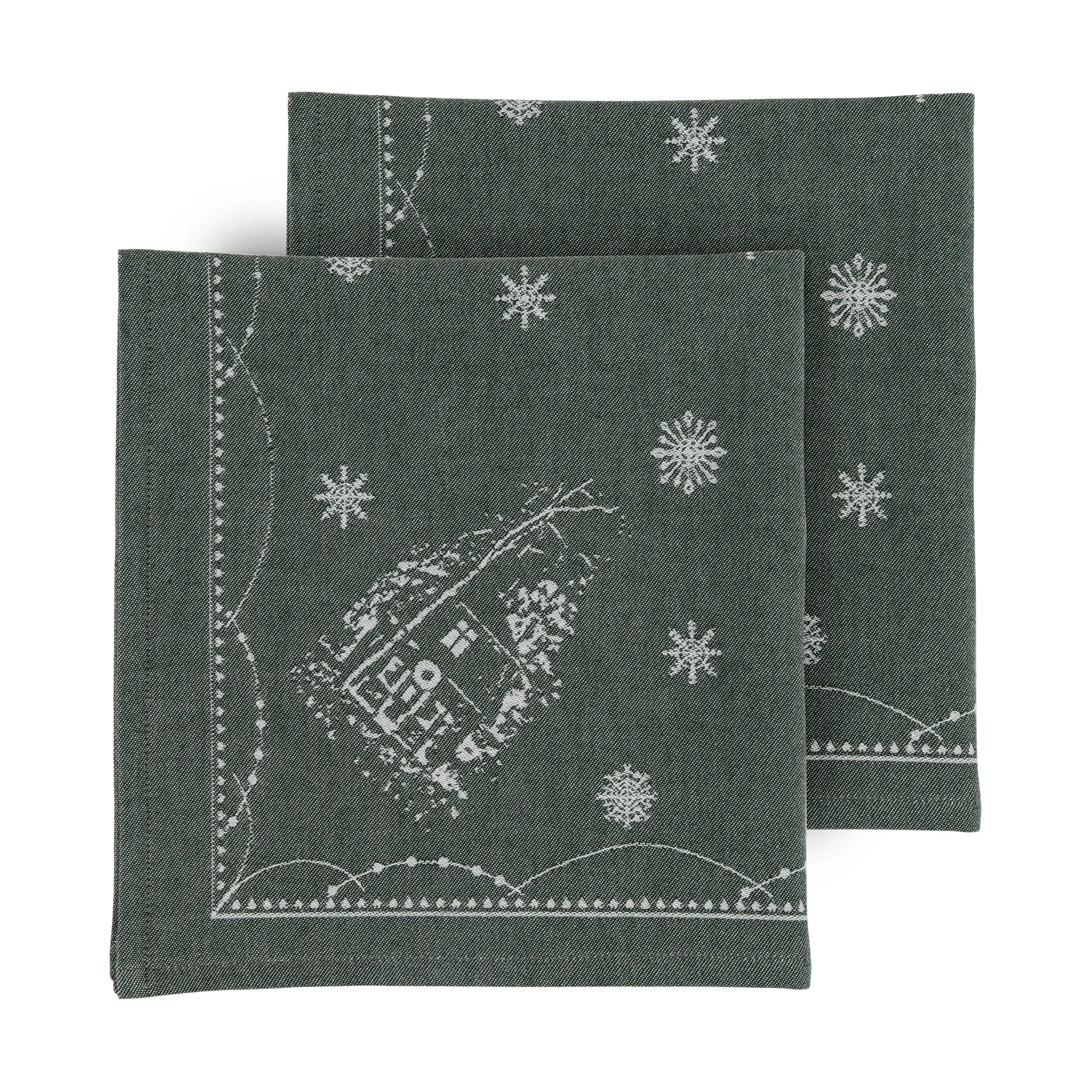 Julemorgen Stoffserviette 45x45 cm 2er-Pack, Weiß-grün Wik & Walsøe