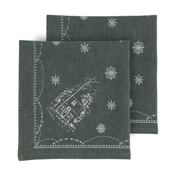 Julemorgen Stoffserviette 45x45 cm 2er-Pack - Weiß-grün - Wik & Walsøe
