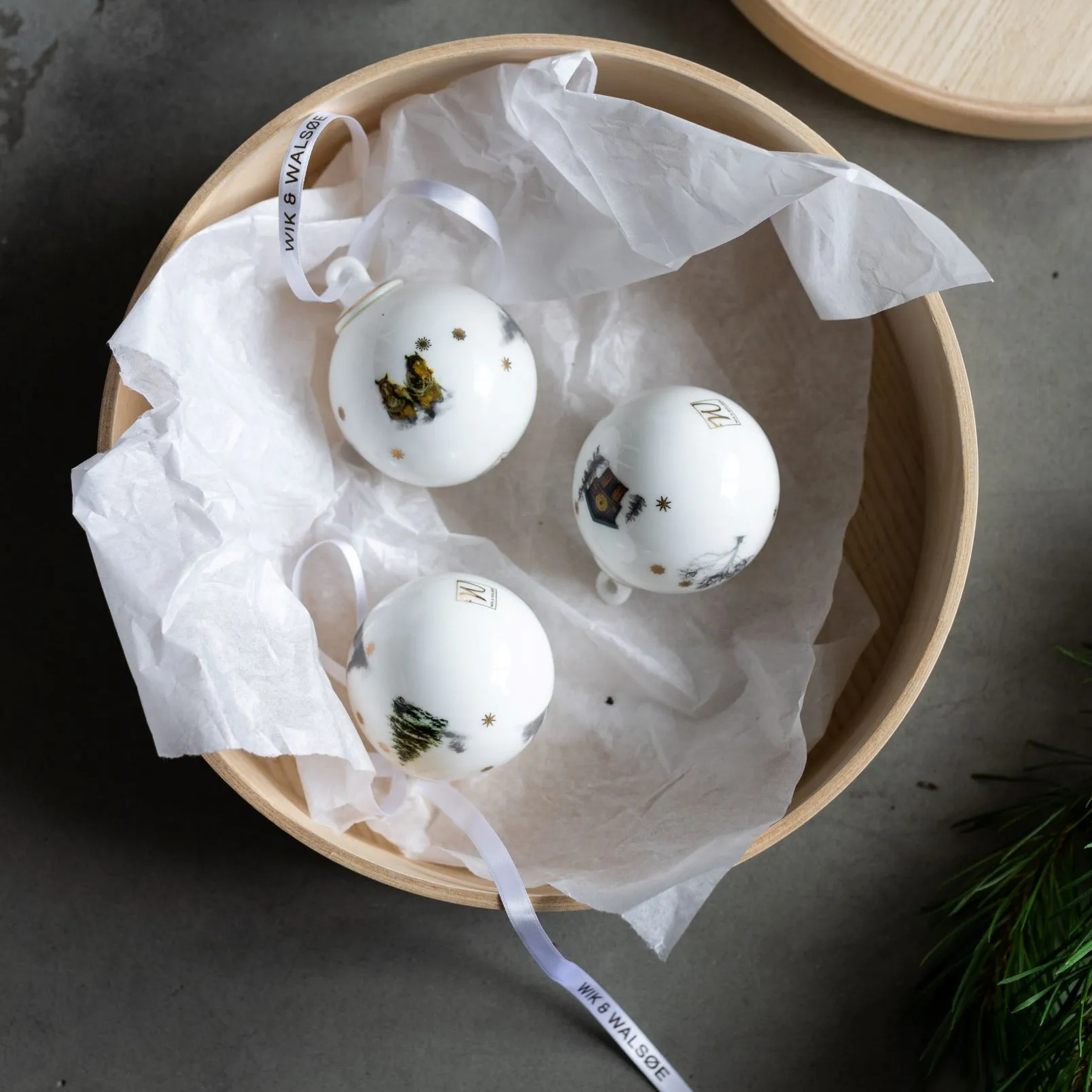 Julemorgen Weihnachtskugel klein, Hütte Wik & Walsøe