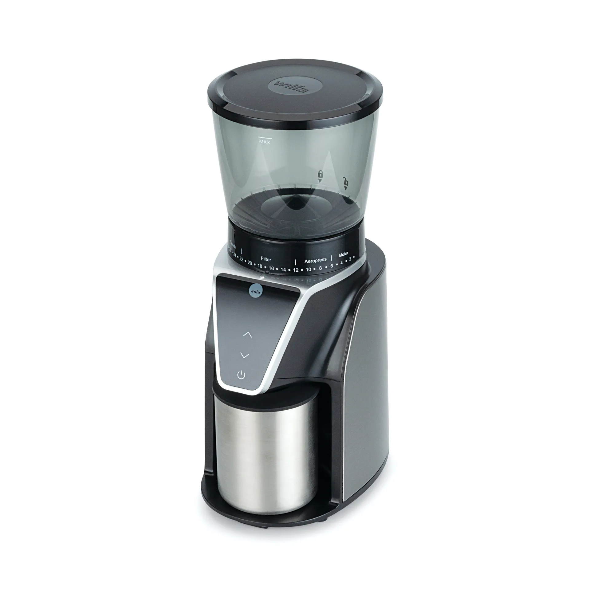 CG1S-275 Kaffeemühle mit digitalem Timer, Schwarz Wilfa