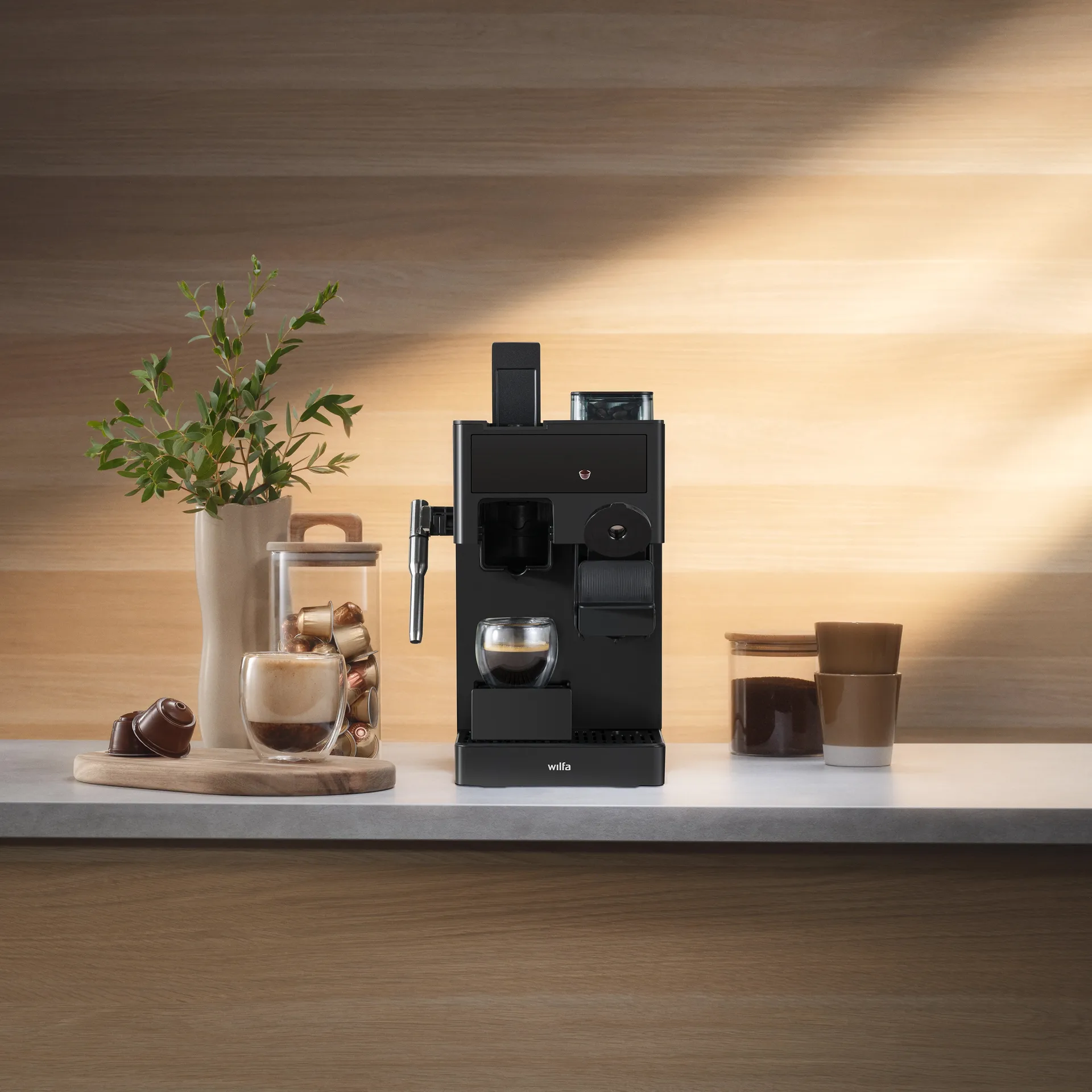 Wilfa Volo Multi-Grind Kapselmaschine, Schwarz, 1,7 l Wilfa