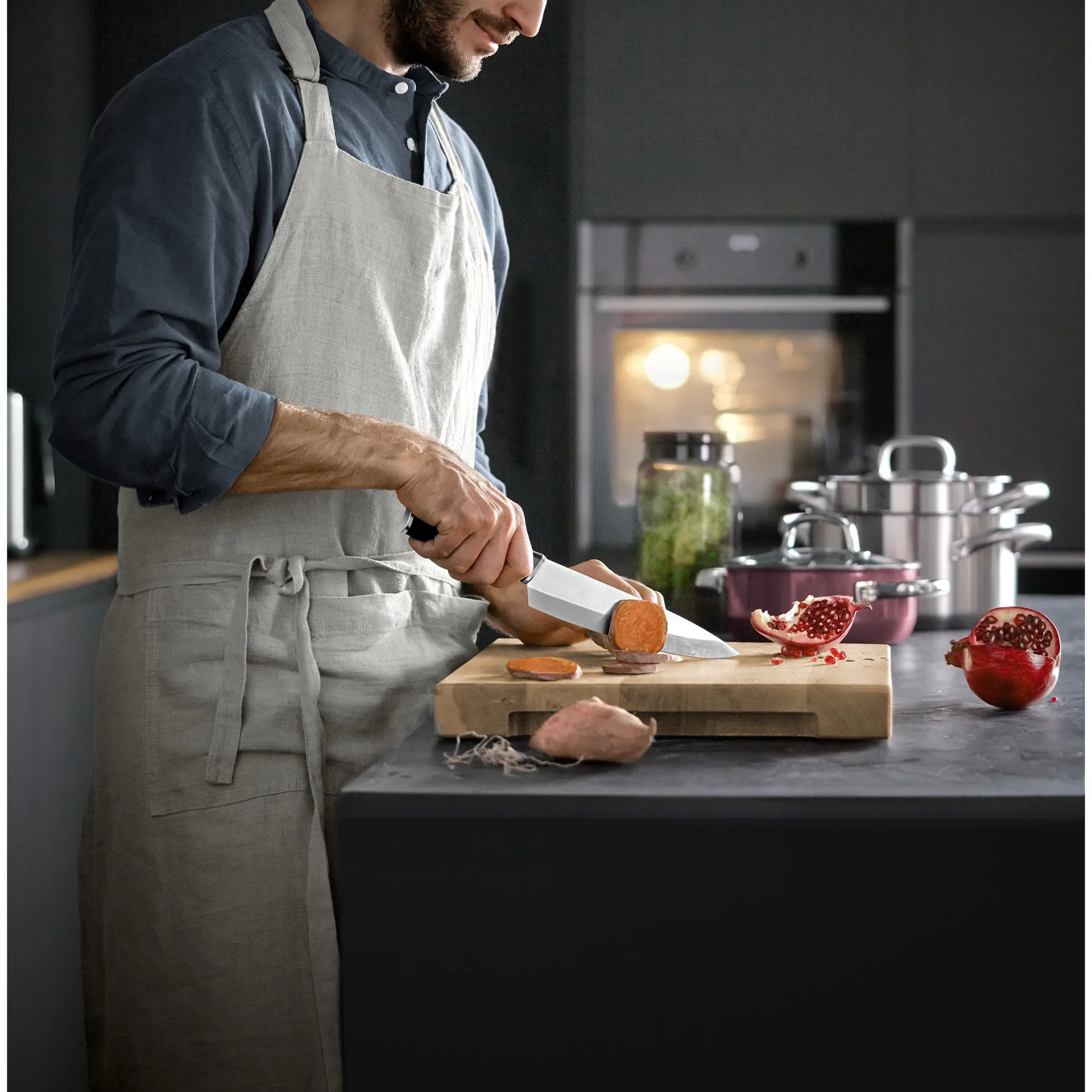 Kineo Messerblock mit 4 Messern cromargan, Edelstahl WMF