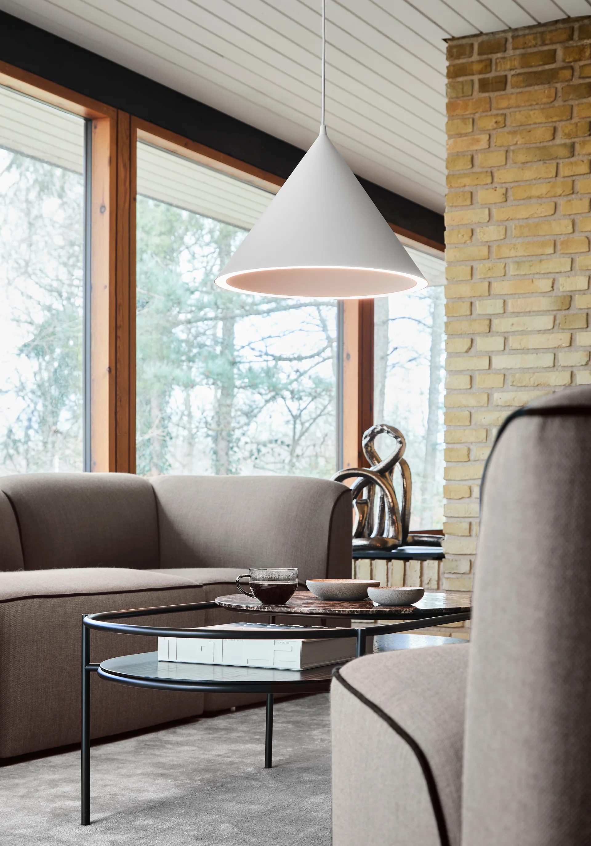 Annular Pendelleuchte large, White Woud