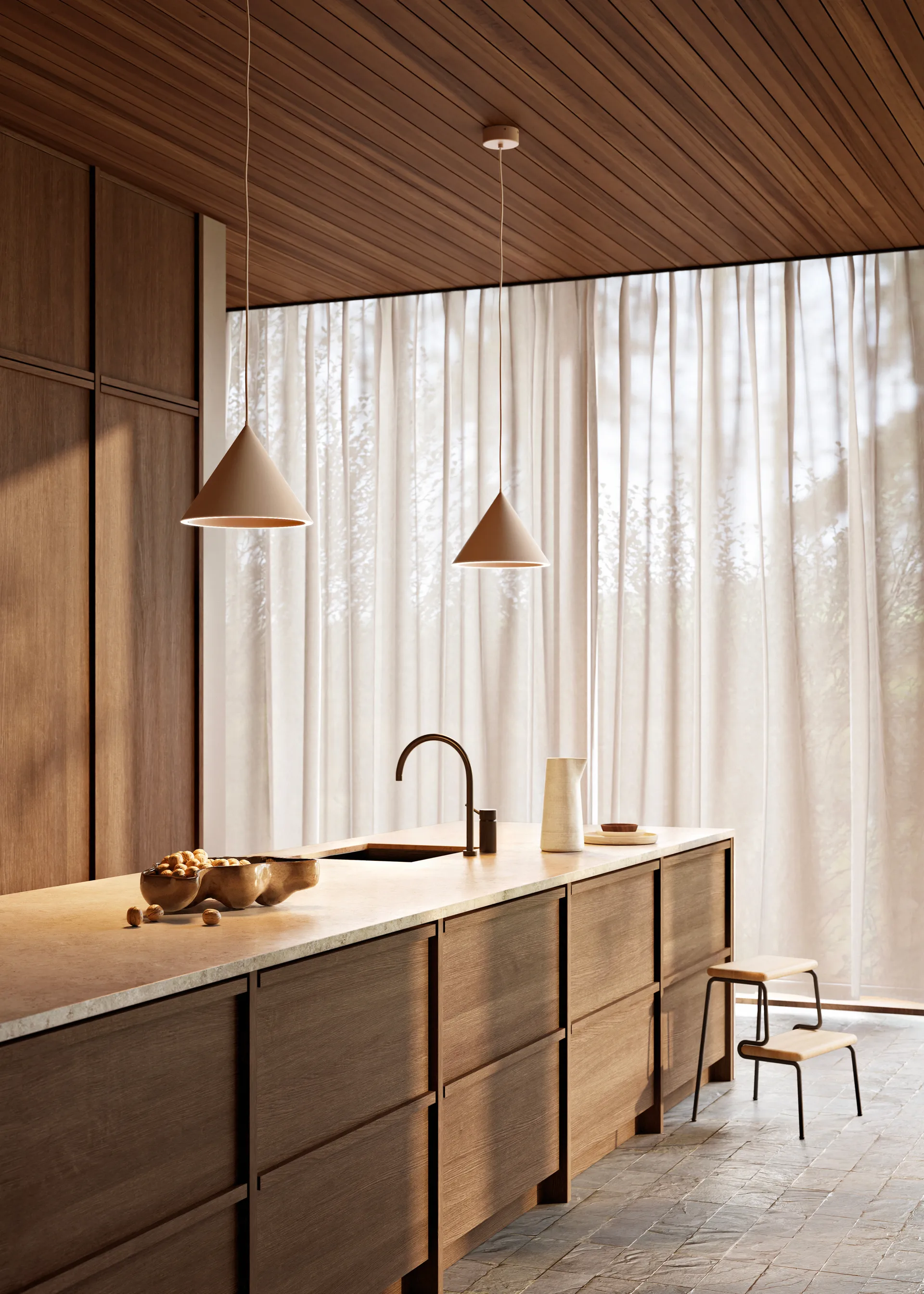 Annular Pendelleuchte small, Beige Woud