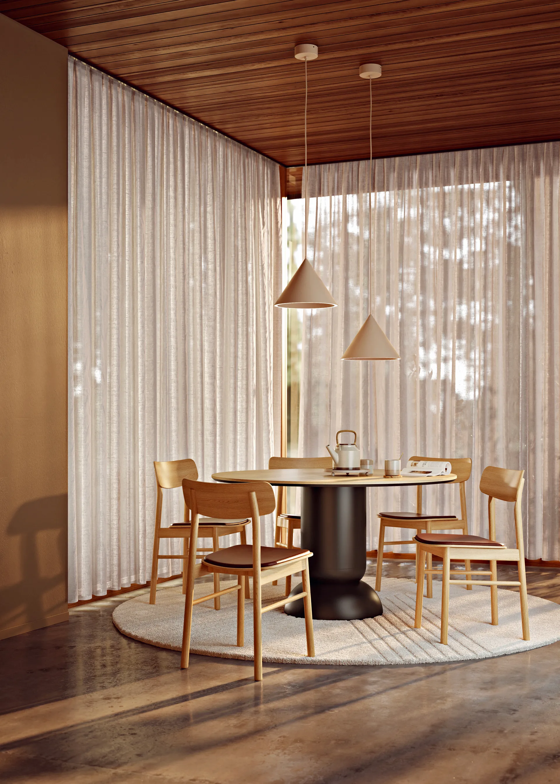 Annular Pendelleuchte small, Beige Woud