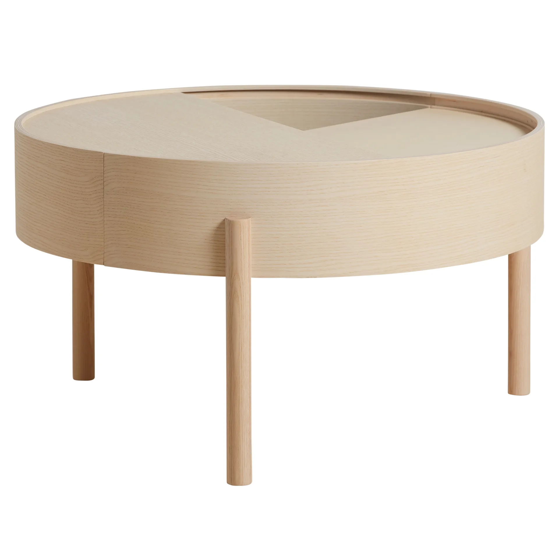 Arc Couchtisch Ø66cm, Esche weiß pigmentiert Woud