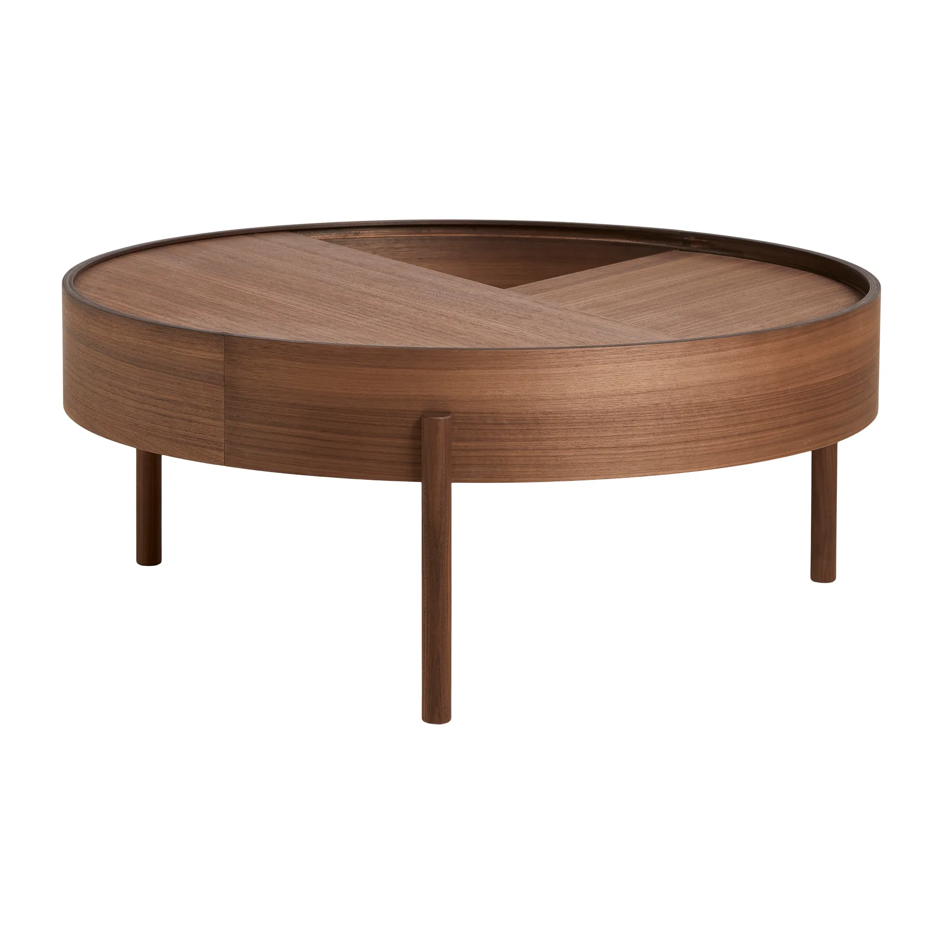 Arc Couchtisch Ø 89 cm, Walnuss Woud