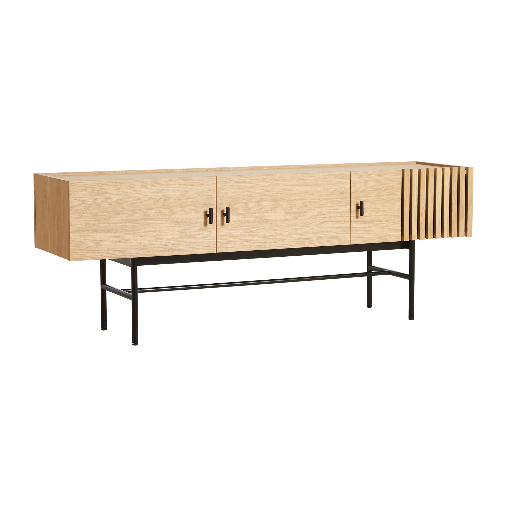 Array Beistelltisch niedrig, 150 cm, Eiche weiß pigmentiert Woud