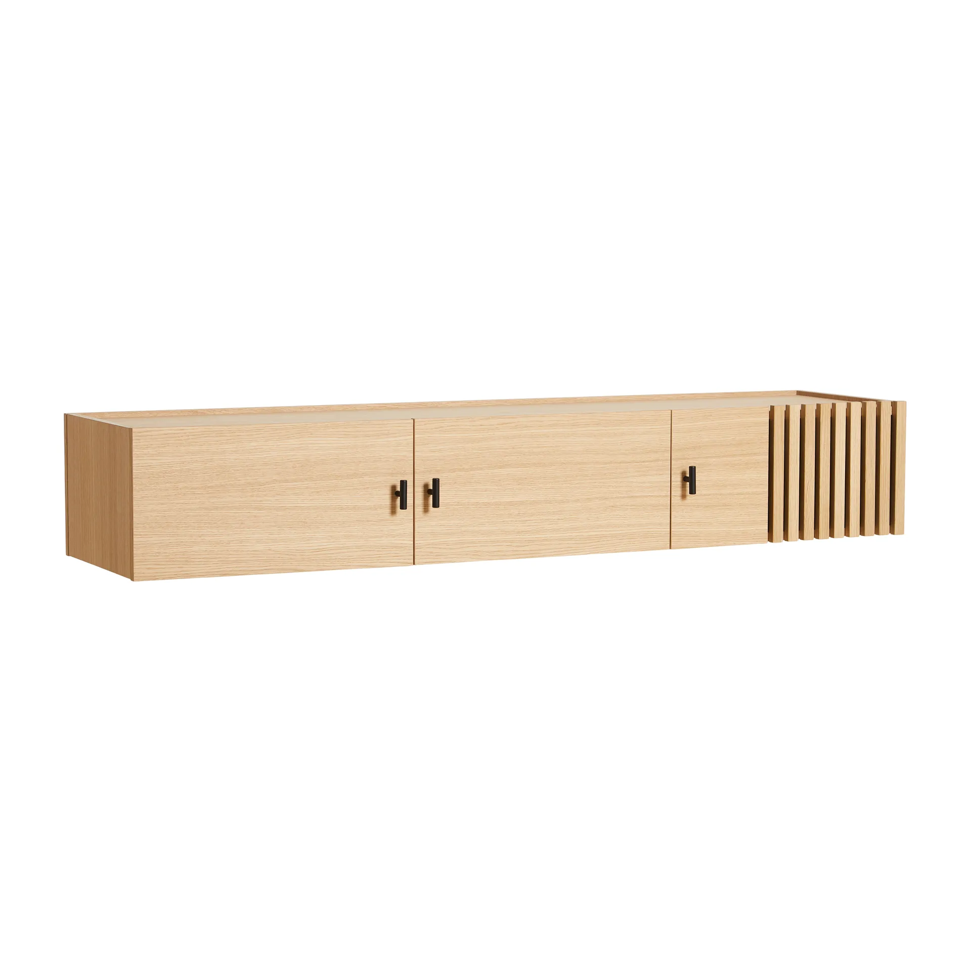 Array Wand-Beistelltisch, 150 cm, Eiche weiß pigmentiert Woud
