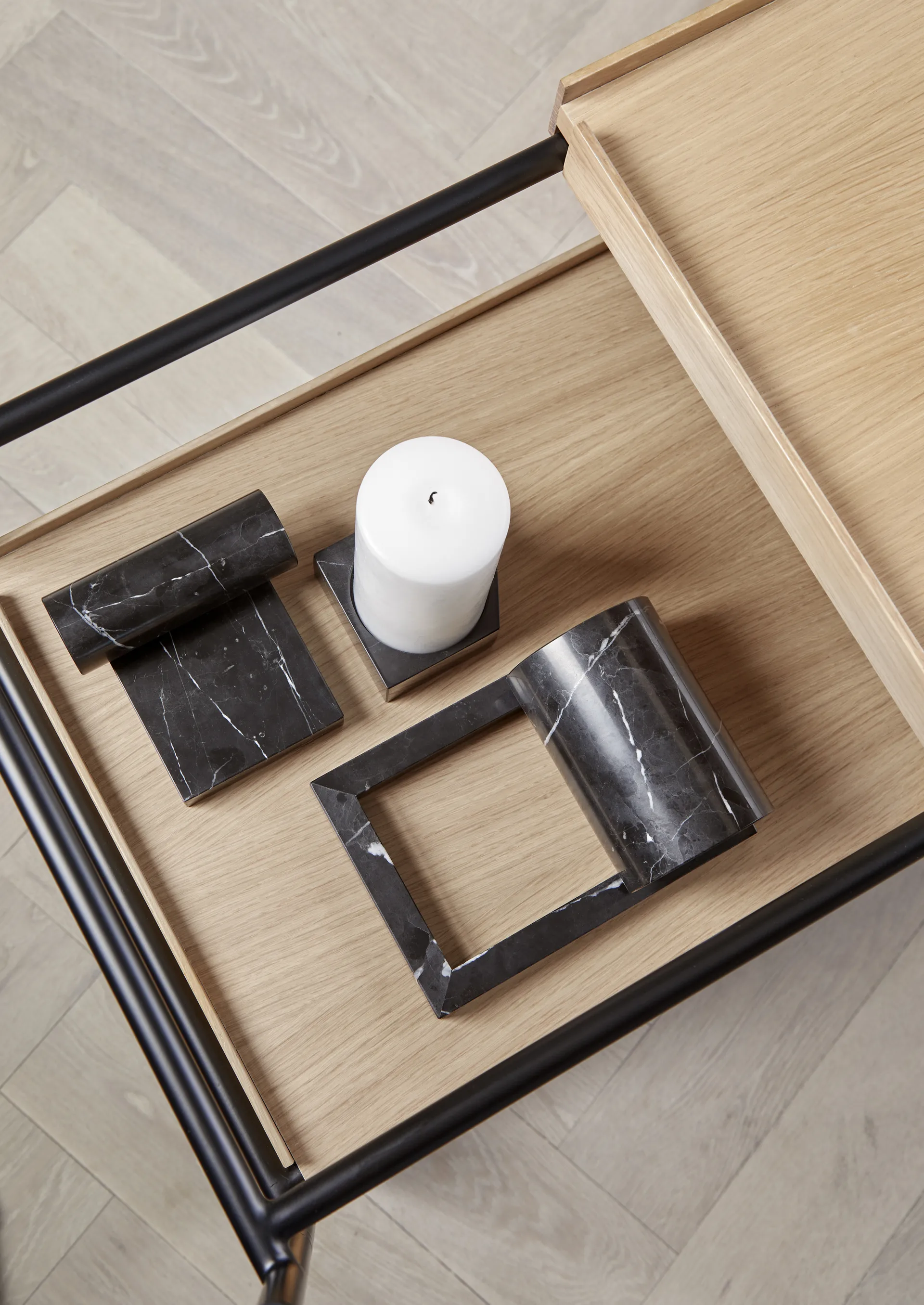 Booknd Buchstütze Marmor, Schwarz Woud