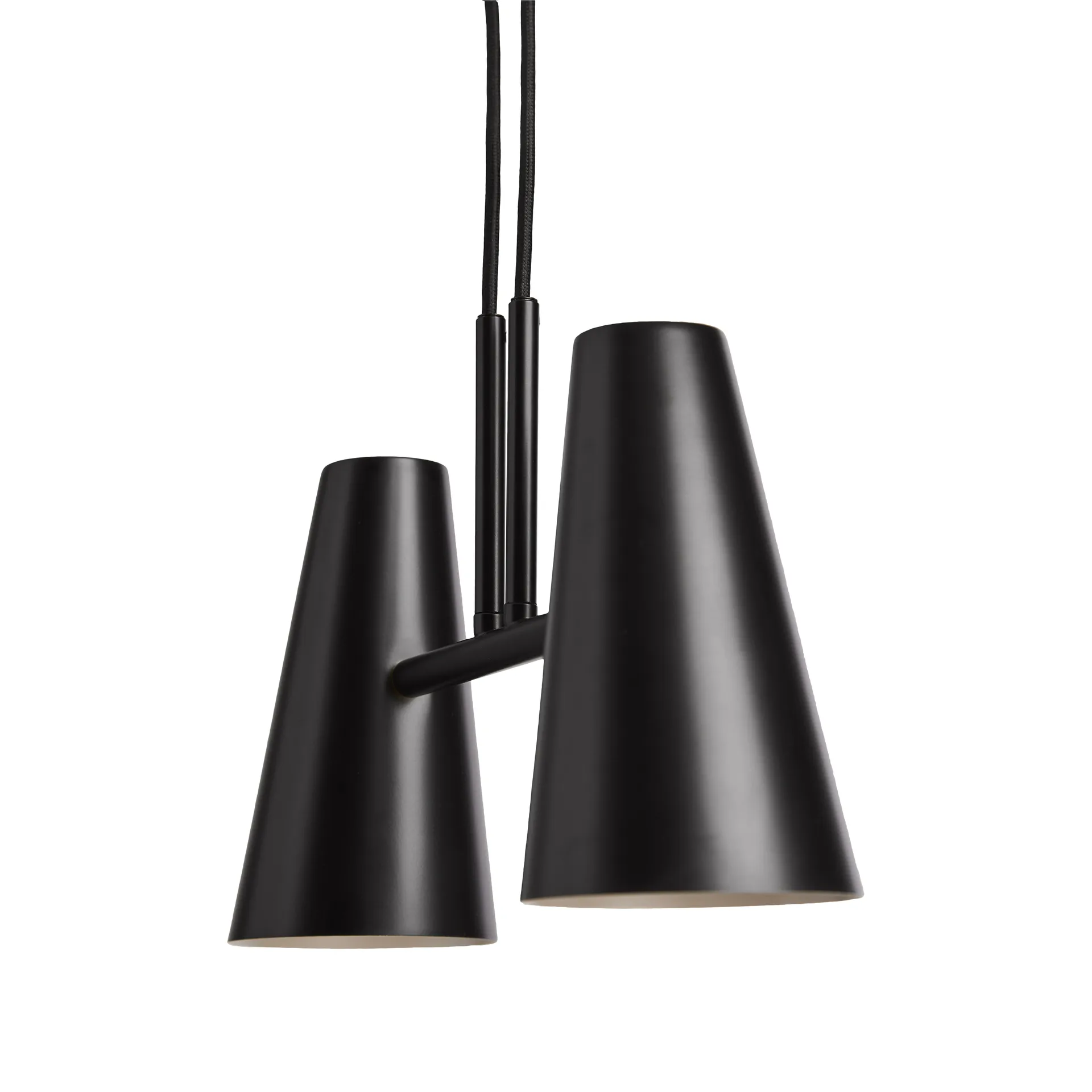 Cono Pendelleuchte 2 Schirme, Schwarz Woud