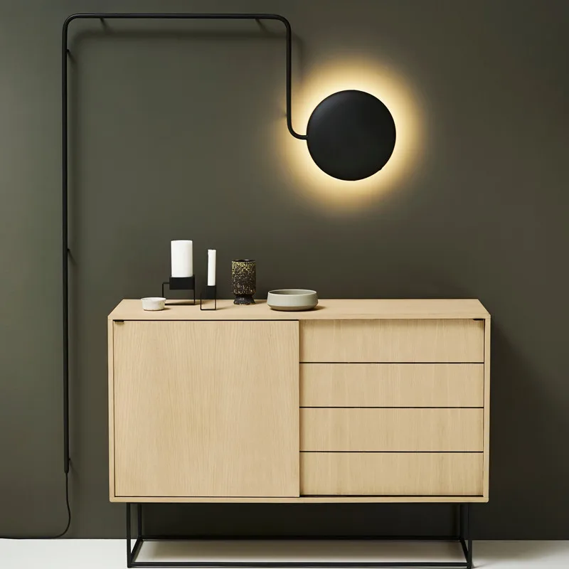 Mercury Wandleuchte, Schwarz Woud