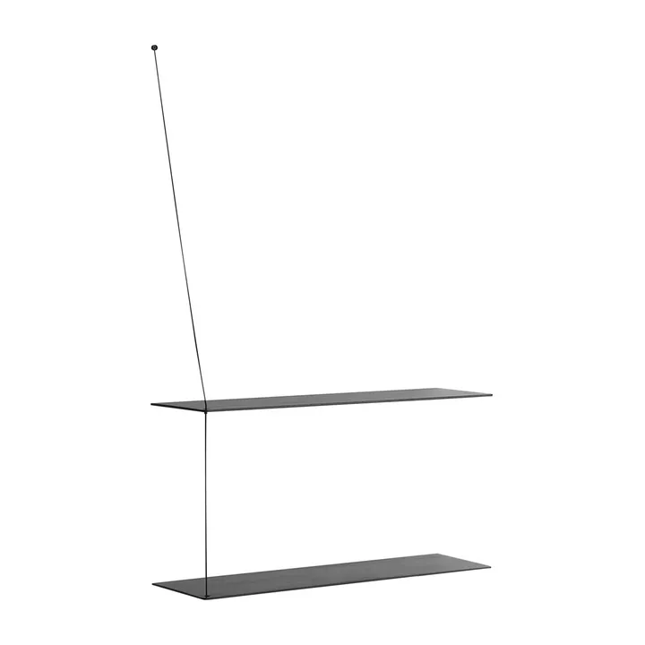 Stedge Regal - Esche schwarz lackiert, 80 cm - Woud