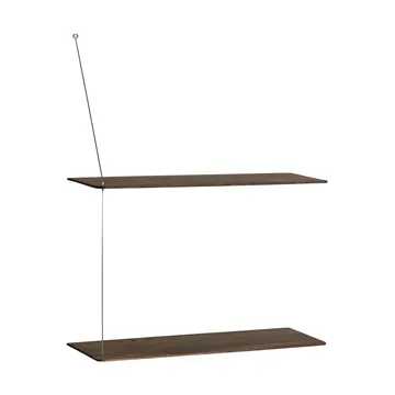 Stedge Regal - Geräucherte Eiche-gebürsteter Stahl, 60 cm, 2 Regalböden - Woud