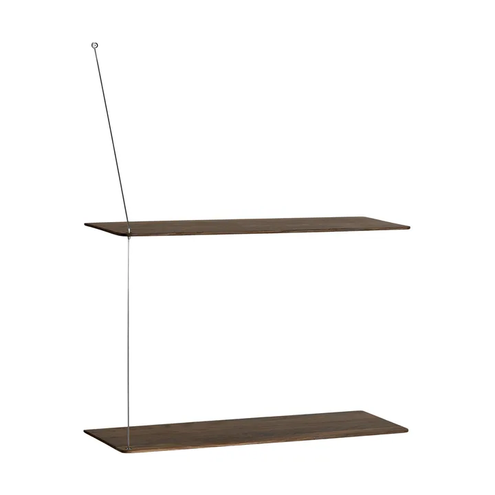 Stedge Regal - Geräucherte Eiche-gebürsteter Stahl, 60 cm, 2 Regalböden - Woud