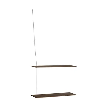 Stedge Regal - Geräucherte Eiche-gebürsteter Stahl, 60 cm, 2 Regalböden - Woud